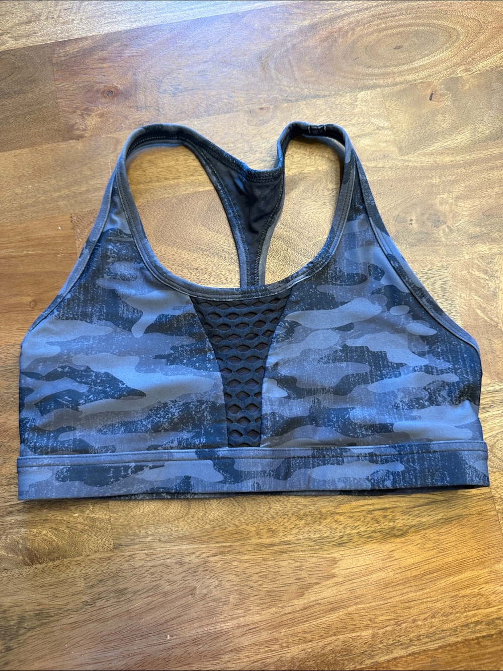 Lorna Jane Black & Gray Camo Racerback Sports Bra